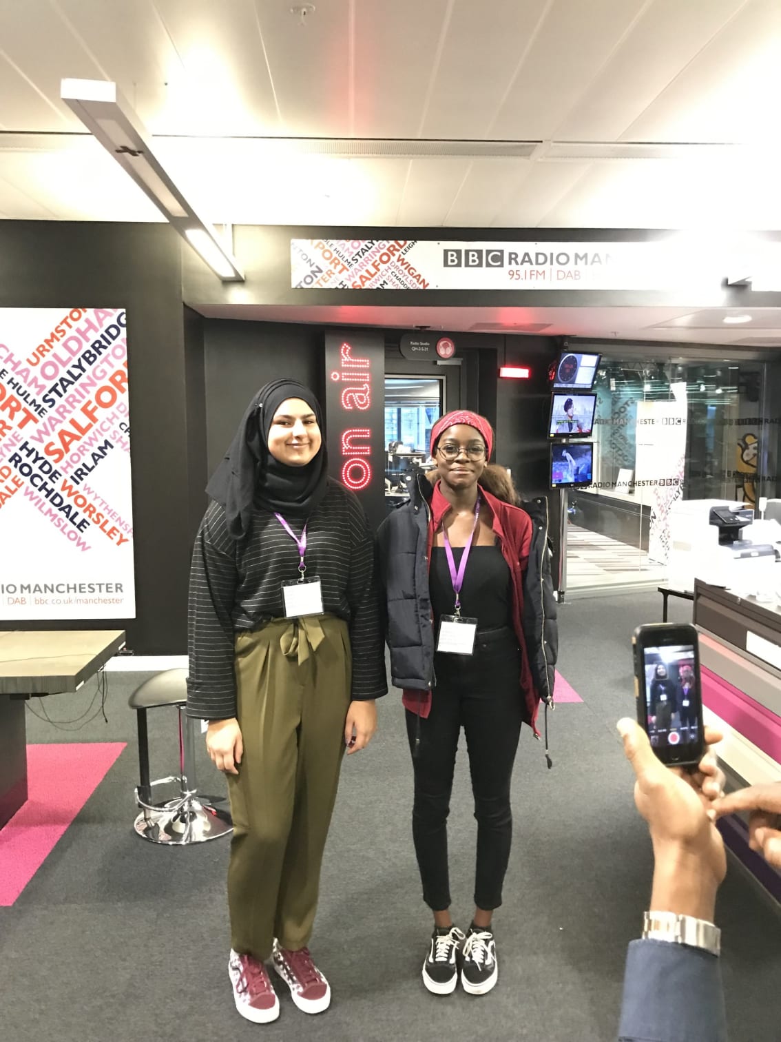 Aaliyah and Brenda appearing on BBC Radio Manchester